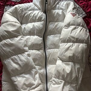 White Guess Puffer Jacket